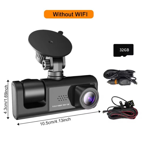 Solobesafe   3 Lens Dash Camera with WIFI - Picture 6 of 7